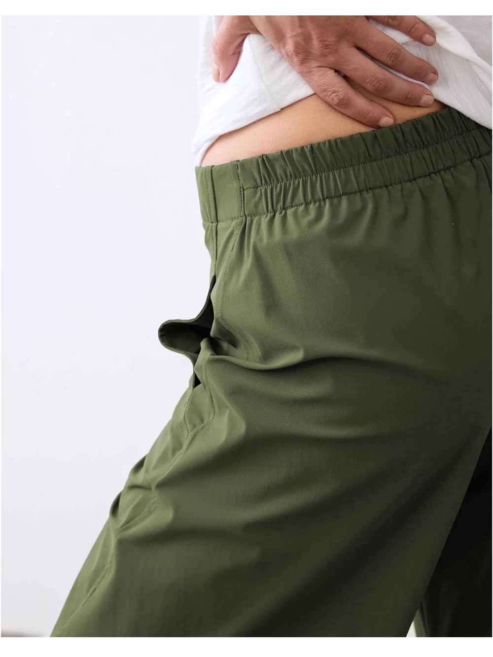 NWT Women Barrel Pants Baggy Elastic Waistband Wide Leg Trousers Pants w Pockets - Picture 4 of 12